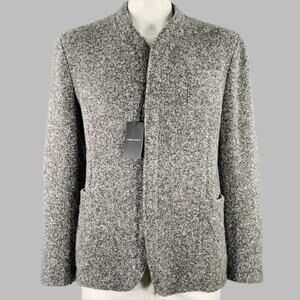 GIORGIO ARMANI Size 44 Grey Charcoal Tweed Cashmere Silk Jacket